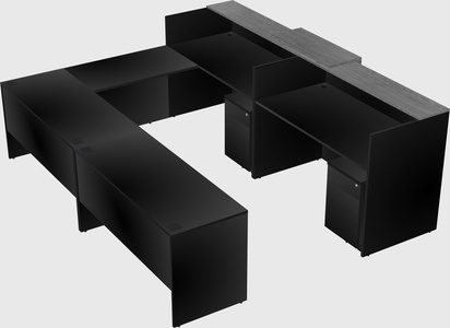 Shared one sided u-shaped reception desk