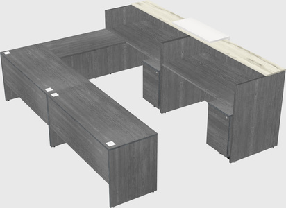 Shared one sided u-shaped reception desk