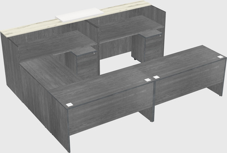 Shared one sided u-shaped reception desk