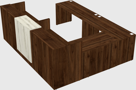 Shared one sided u-shaped reception desk
