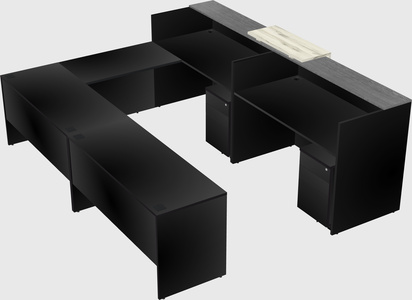 Shared one sided u-shaped reception desk