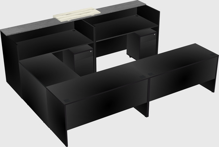 Shared one sided u-shaped reception desk