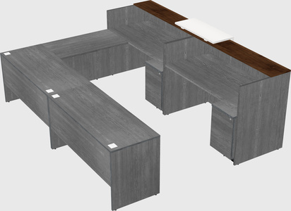 Shared one sided u-shaped reception desk