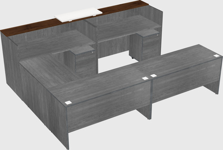 Shared one sided u-shaped reception desk