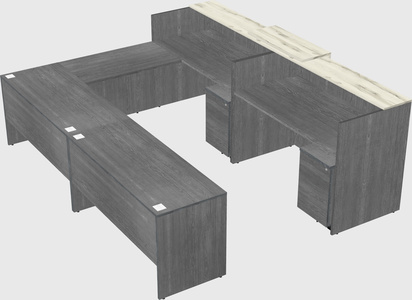 Shared one sided u-shaped reception desk