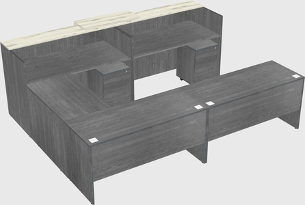 Shared one sided u-shaped reception desk