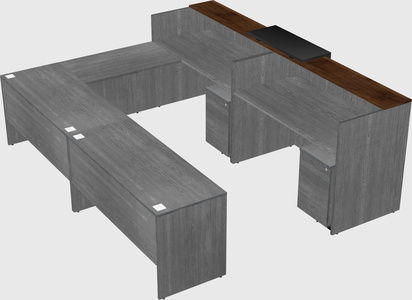Shared one sided u-shaped reception desk
