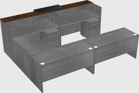 Shared one sided u-shaped reception desk