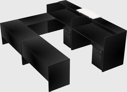 Shared one sided u-shaped reception desk
