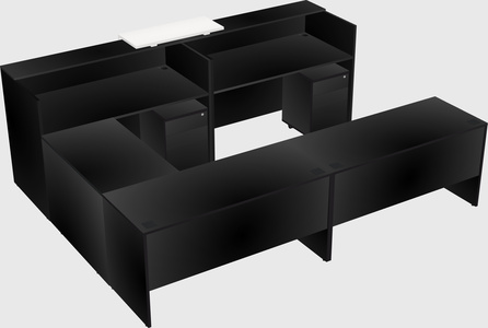Shared one sided u-shaped reception desk