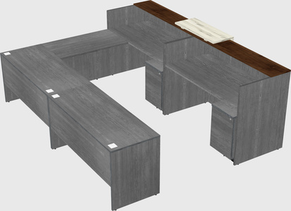 Shared one sided u-shaped reception desk