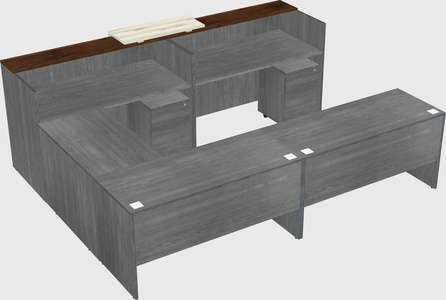 Shared one sided u-shaped reception desk