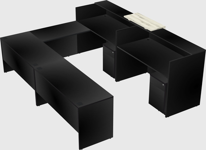 Shared one sided u-shaped reception desk