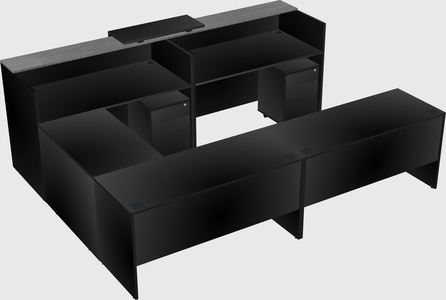 Shared one sided u-shaped reception desk