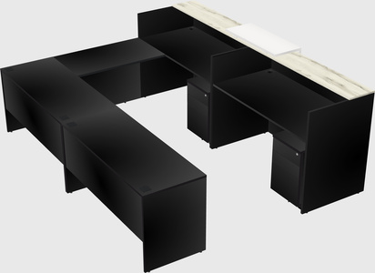 Shared one sided u-shaped reception desk