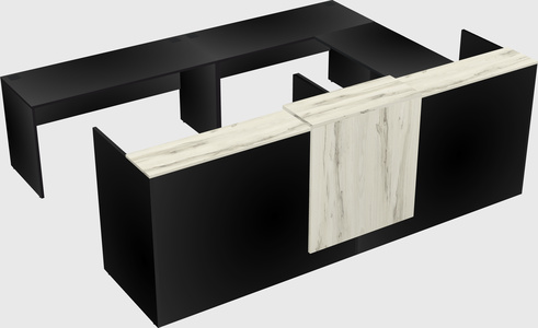 Shared one sided u-shaped reception desk