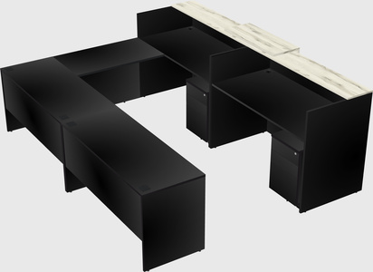 Shared one sided u-shaped reception desk
