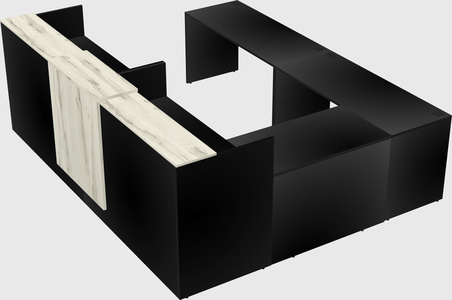 Shared one sided u-shaped reception desk