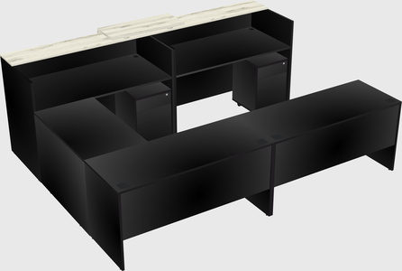 Shared one sided u-shaped reception desk