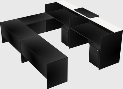 Shared one sided u-shaped reception desk