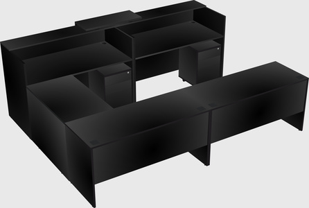 Shared one sided u-shaped reception desk