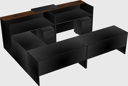Shared one sided u-shaped reception desk