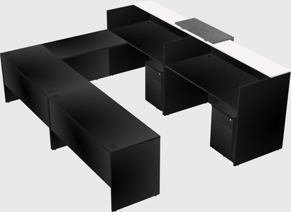 Shared one sided u-shaped reception desk