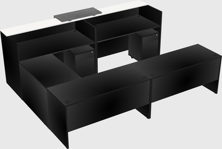 Shared one sided u-shaped reception desk