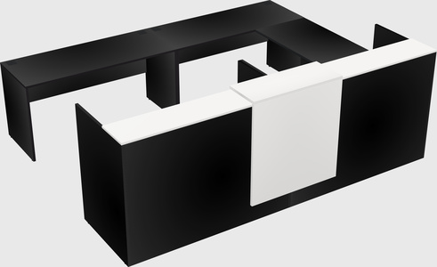 Shared one sided u-shaped reception desk
