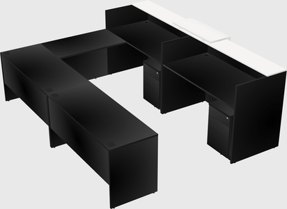 Shared one sided u-shaped reception desk