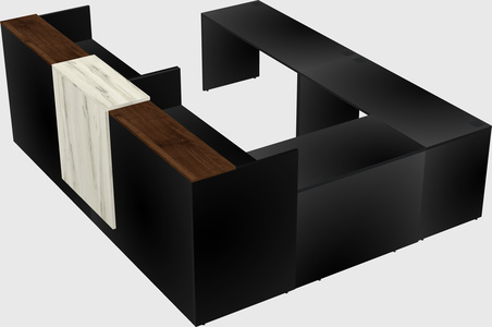 Shared one sided u-shaped reception desk