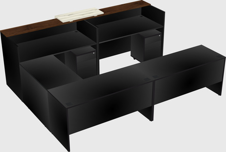 Shared one sided u-shaped reception desk