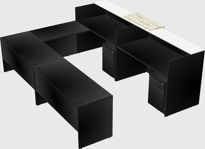 Shared one sided u-shaped reception desk