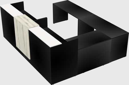 Shared one sided u-shaped reception desk