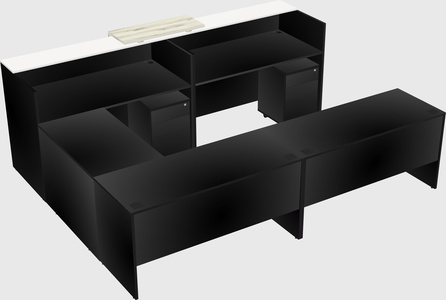 Shared one sided u-shaped reception desk