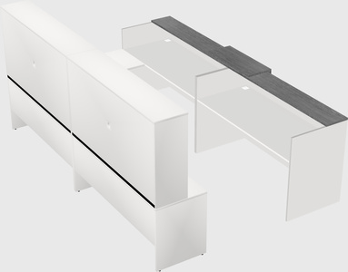 Shared one sided u-shaped reception desk