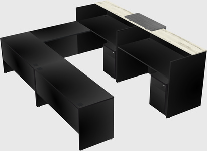 Shared one sided u-shaped reception desk