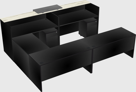 Shared one sided u-shaped reception desk