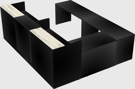 Shared one sided u-shaped reception desk