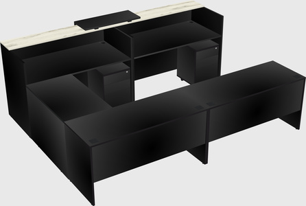 Shared one sided u-shaped reception desk
