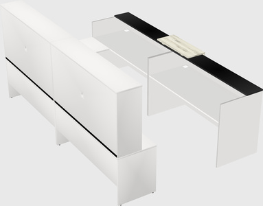 Shared one sided u-shaped reception desk