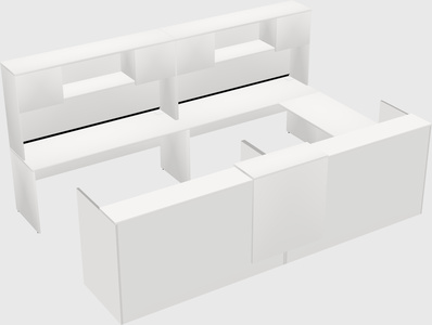 Shared one sided u-shaped reception desk