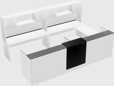 Shared one sided u-shaped reception desk