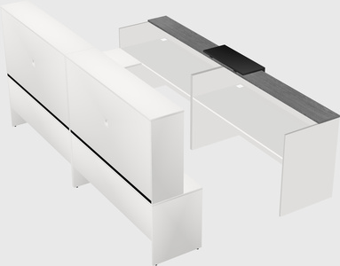 Shared one sided u-shaped reception desk