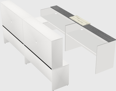 Shared one sided u-shaped reception desk