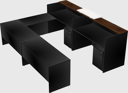Shared one sided u-shaped reception desk