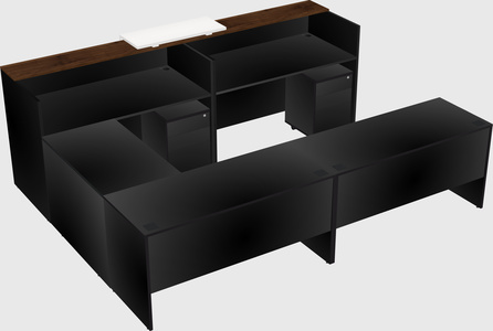 Shared one sided u-shaped reception desk