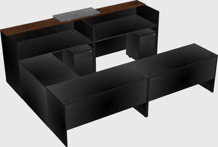 Shared one sided u-shaped reception desk