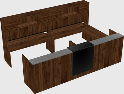Shared one sided u-shaped reception desk