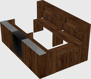 Shared one sided u-shaped reception desk